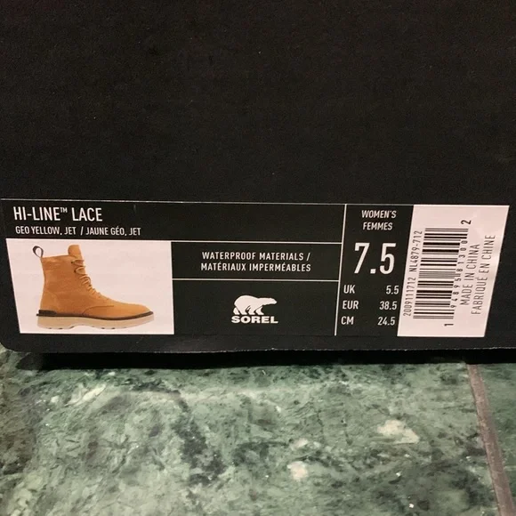 NWT Sorel Hi-Line Lace waterproof boots size 7.5 - Picture 2 of 3